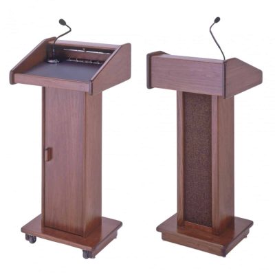Wood Podium with Speaker