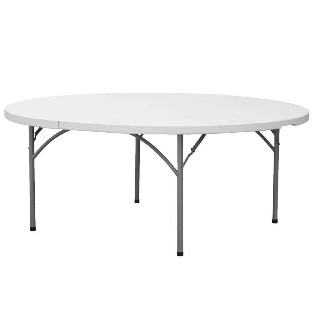 60" round heavy-duty white granite plastic table